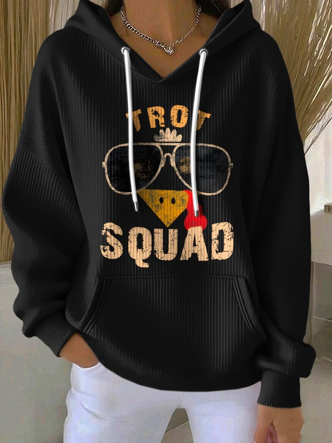 Thanksgiving Turkey Trot Squad Hoodie Turkey Day Merch Gifts For Mother
