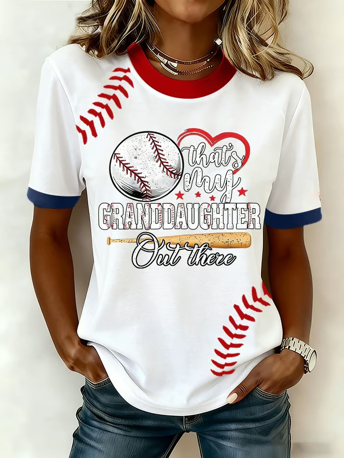 Thats My Granddaughter Out There Baseball T-Shirt Fan Gear Proud Grandma Shirt Best Gift For Grandparents