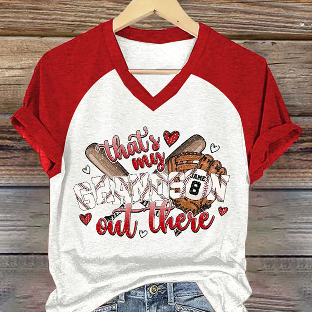 That's My Grandson Out There Baseball V-Neck T-Shirt GameDay Merch Baseball Lovers Gift Ideas That's My Grandson Out There Baseball V-Neck T-Shirt GameDay Merch Baseball Lovers Gift Ideas