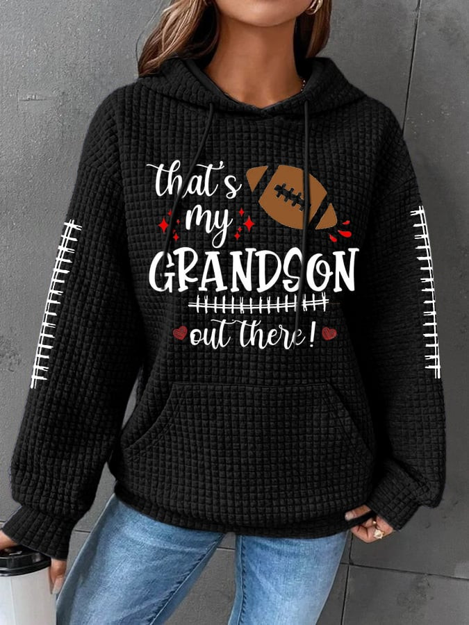 That's My Grandson Out There Football Hoodie Game Day Hooded Sweatshirt Gift Ideas