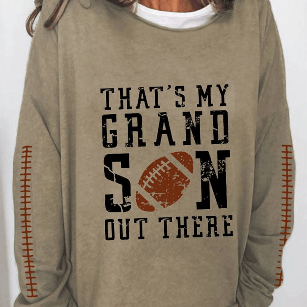 That's My Grandson Out There Football Sweatshirt Game Day Clothing Patriotic Football Gift Ideas