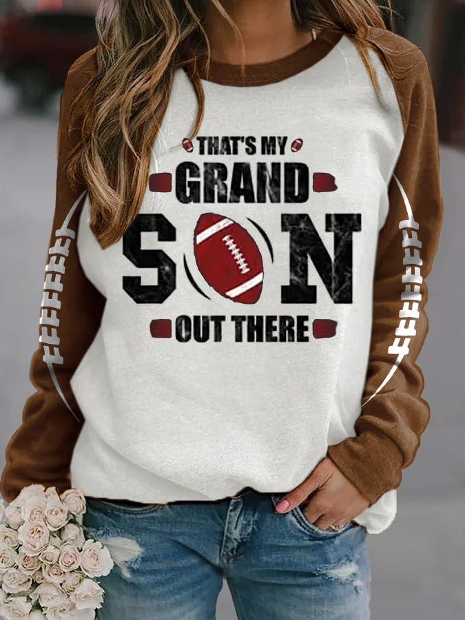 That's My Grandson Out There Sweatshirt Game Day Apparel Cool Gifts For Girlfriend