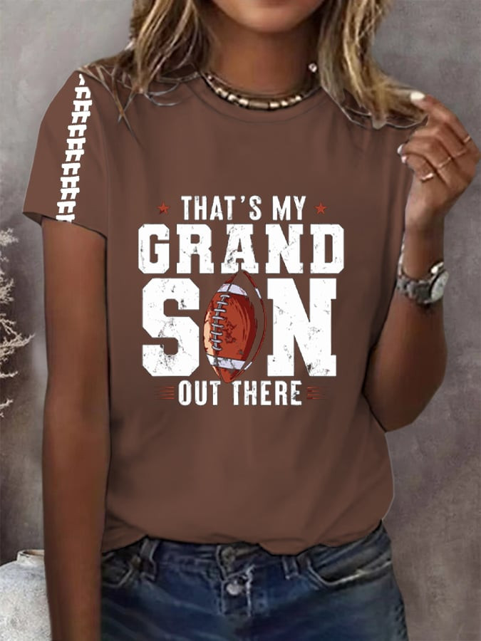 That's My Grandson Out There T-Shirt Football Clothes Gift Ideas For Wife