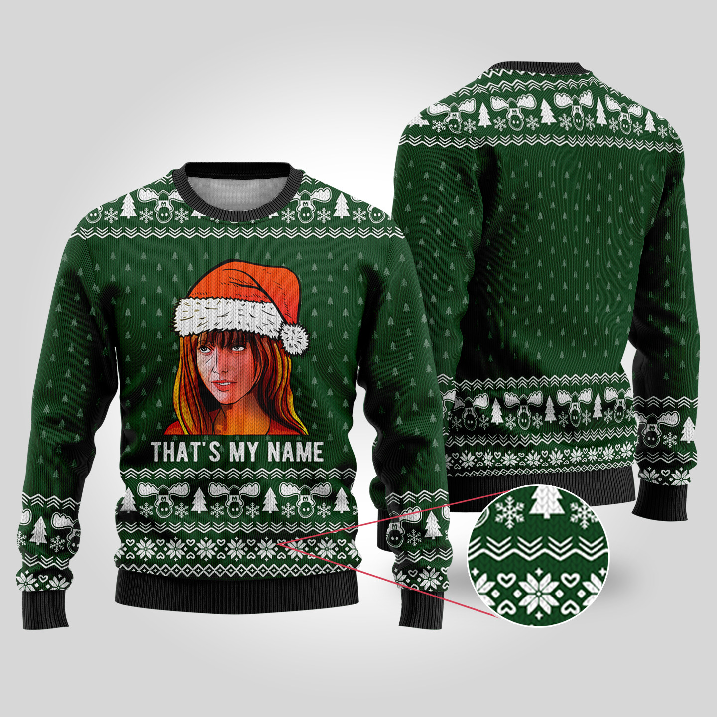 Thats My Name National Lampoon Forest Green Ugly Sweater Perfect Winter Merch Gift for the Holiday Spirit