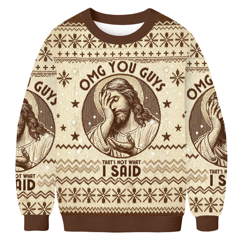 That's Not What I Said Jesus Ugly Sweater Jesus Apparel Gifts For Christians
