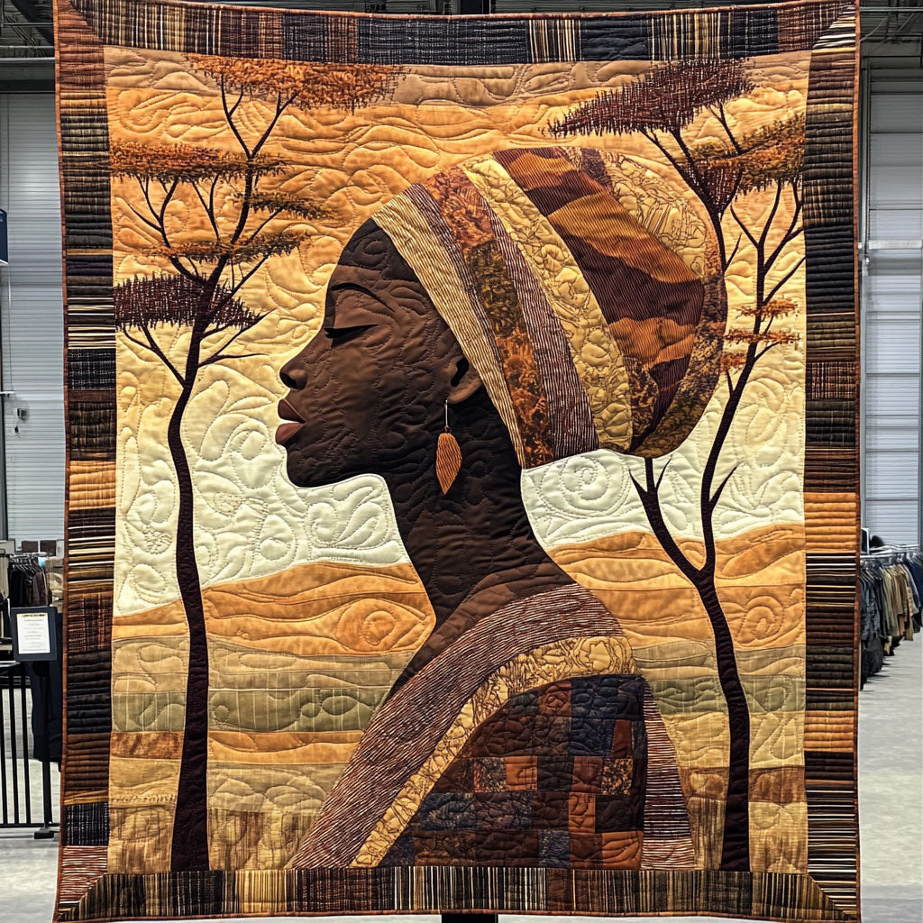 The Acacia Portrait Quilt Blanket African Art Throw Blanket Gifts For Native American