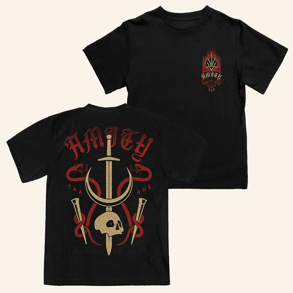 The Amity Affliction Merch Banner Black T-Shirt Gift Ideas For Music Lovers The Amity Affliction Merch Banner Black T-Shirt Gift Ideas For Music Lovers