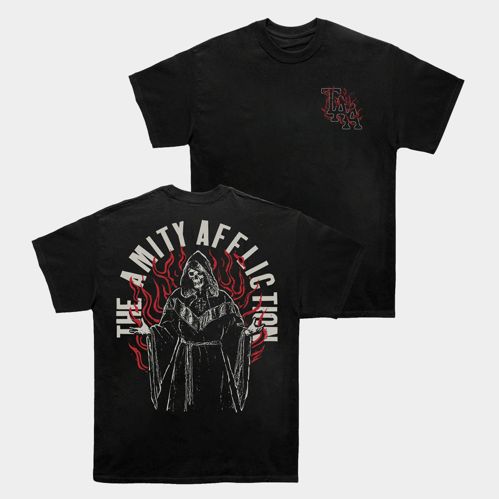 The Amity Affliction Merch Fire Reaper Black T-Shirt Gifts For Band Fans-1