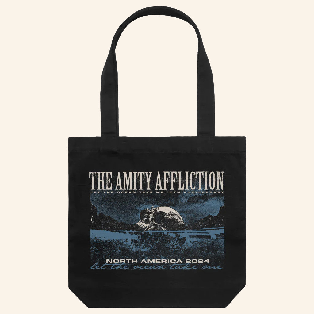 The Amity Affliction Merch Let The Ocean Take Me 10th Anniversary Black Tote Bag Gifts For Fans