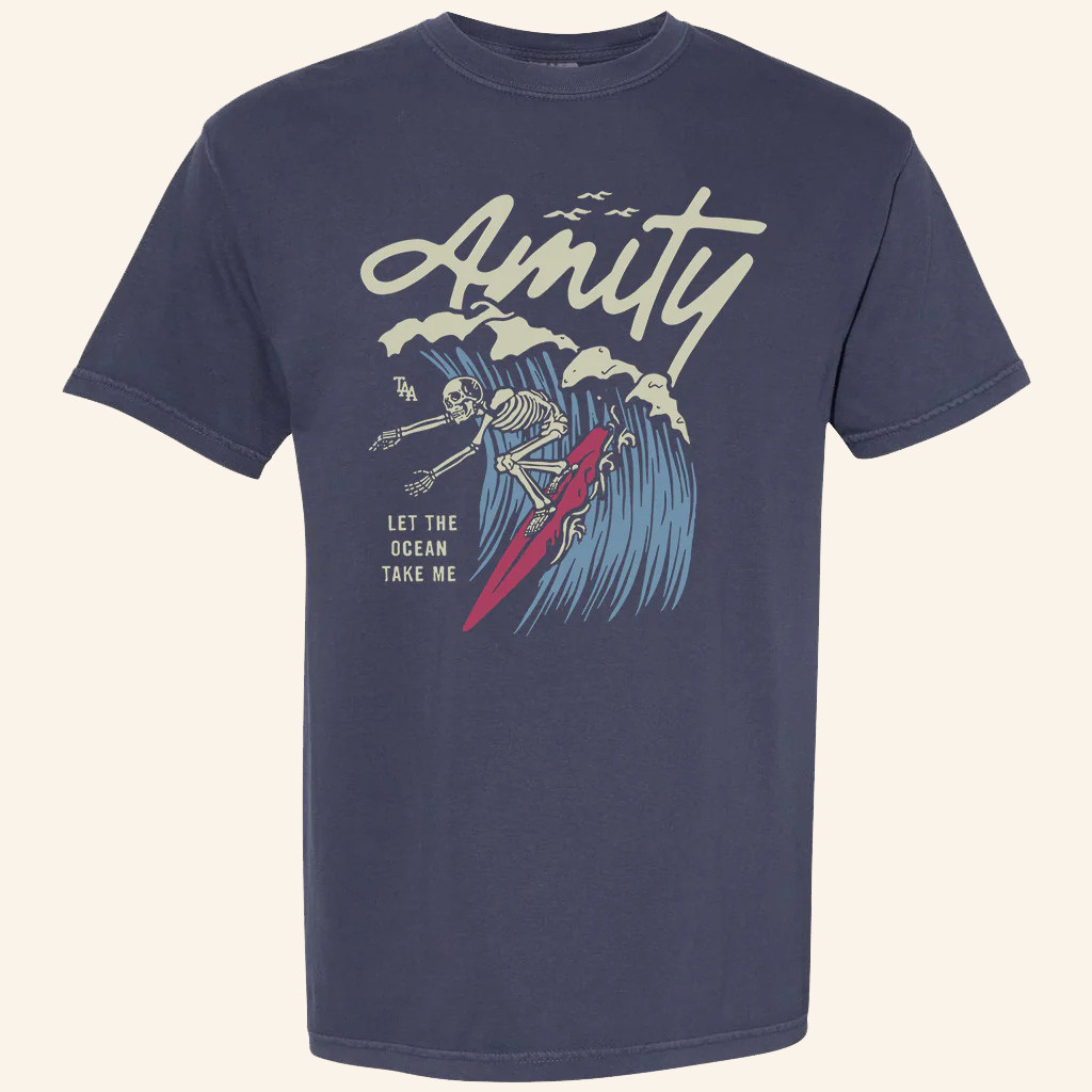 The Amity Affliction Merch Surfin' Skeleton T-Shirt Gifts For Friends The Amity Affliction Merch Surfin' Skeleton T-Shirt Gifts For Friends