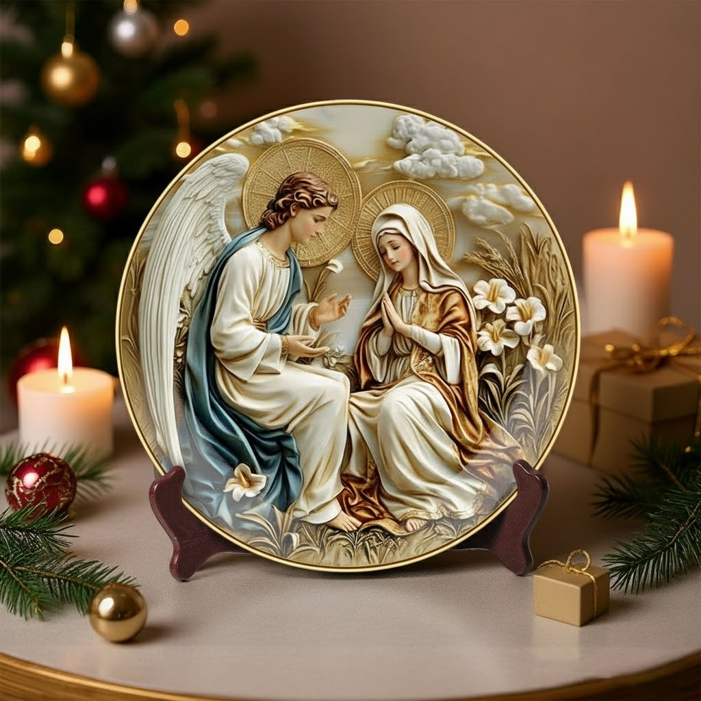 The Annunciation Christmas Ceramic Plate Decoration Gifts For Mom Xmas From Daughter
