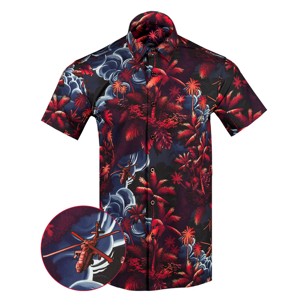 The Apache Button Down Shirt Tactical Tropical Print Shirt Best Birthday Gift For Husband