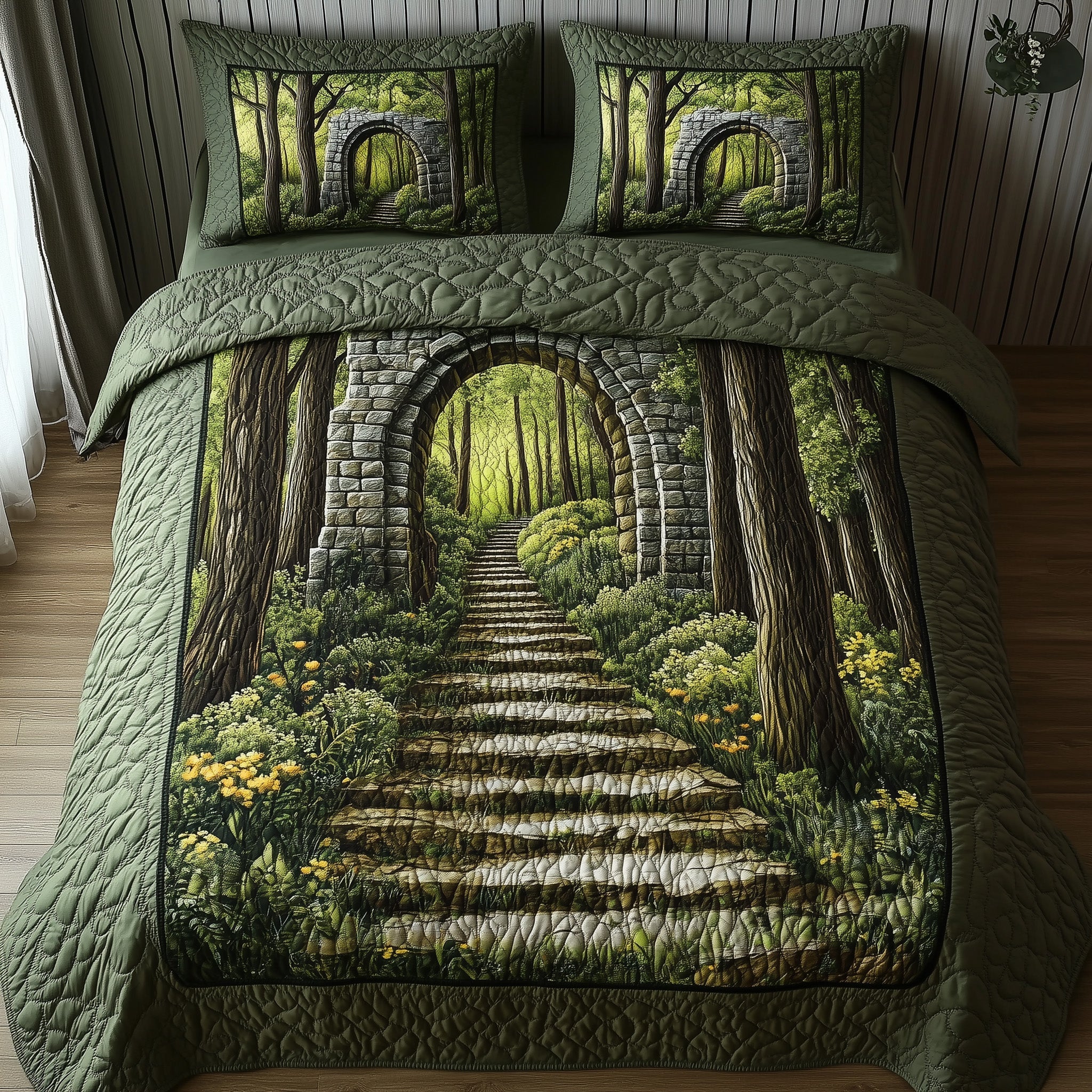 The Arches of Time Quilted Bedding Set Duvet Cover Merchandise Autumn Gifts For Friends