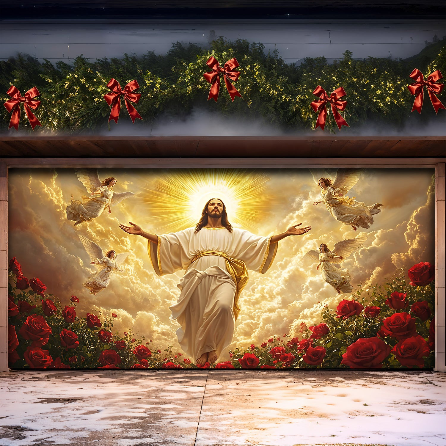 The Ascension Of Jesus Christ Christmas Garage Door Banner Xmas Themed Christian Presents