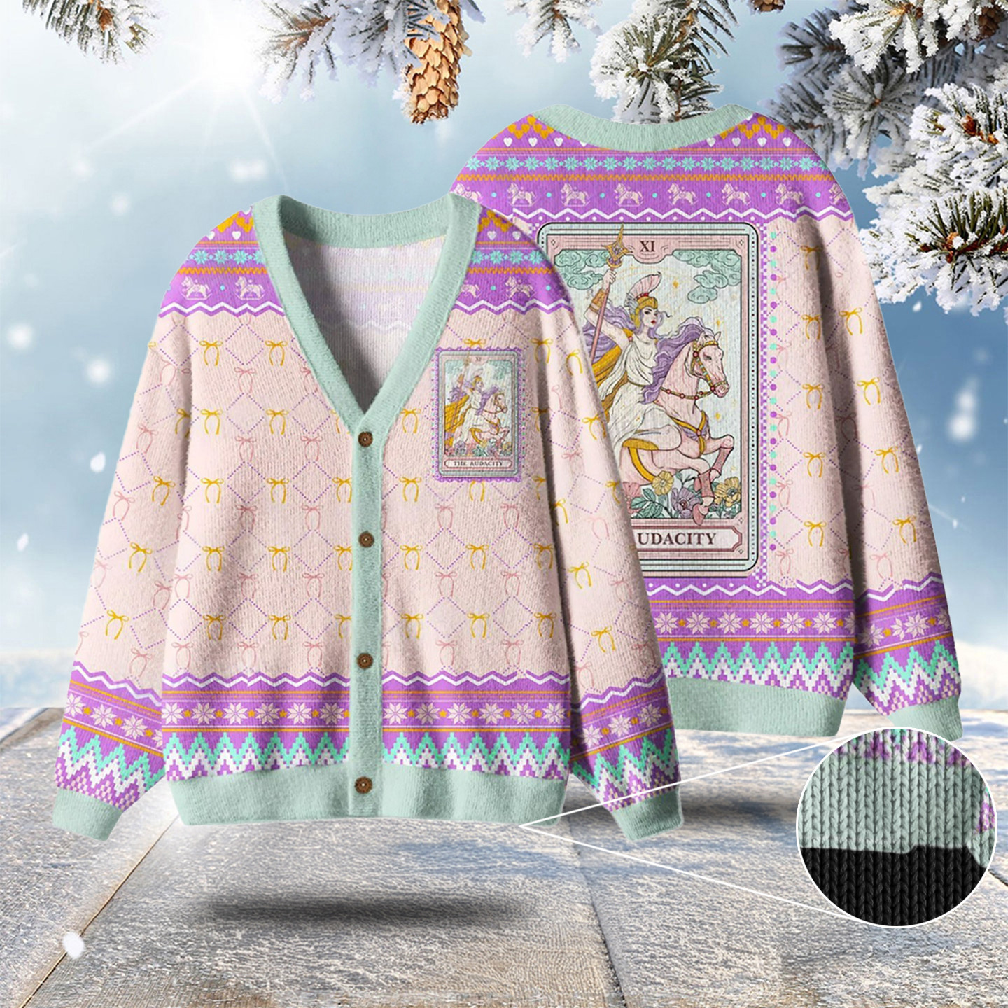 The Audacity Goddess Ugly Cardigan Sweaters Xmas Party Outfits Daughter Gifts Christmas