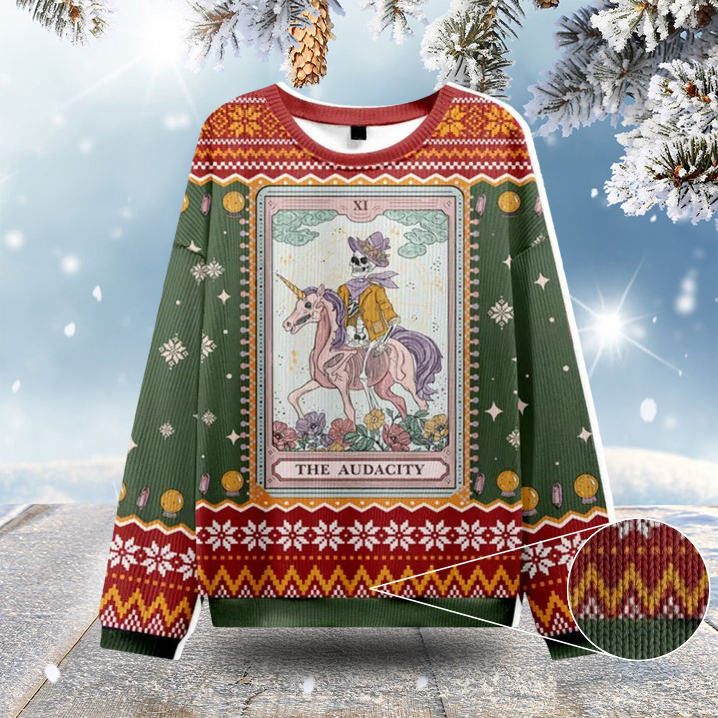 The Audacity Tarot Card Ugly Christmas Sweatshirts Funny Xmas Sweaters Gifts For Her