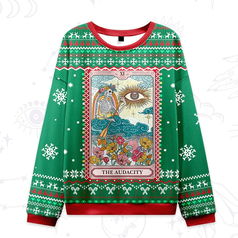 The Audacity Tarot Ugly Christmas Sweater Funny Outfit Apparel Gifts For Tarot Lovers