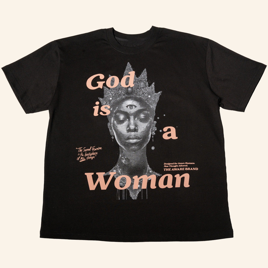 The Aware Brand Merch God Is A Woman T-Shirt Black Best Gifts For Her The Aware Brand Merch God Is A Woman T-Shirt Black Best Gifts For Her