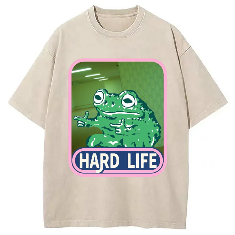 The Backrooms Hard Life Frog Washed T-Shirt Cool Graphic Tee For Men Women Gifts For Brother The Backrooms Hard Life Frog Washed T-Shirt Cool Graphic Tee For Men Women Gifts For Brother