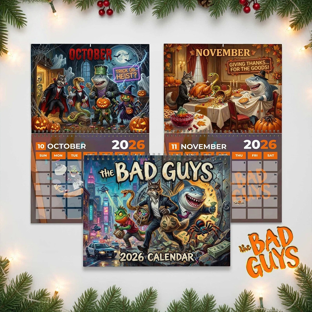 The Bad Guys 2026 Wall Calendar Dreamworks Animated Movie Monthly Calendar Gifts For Friends