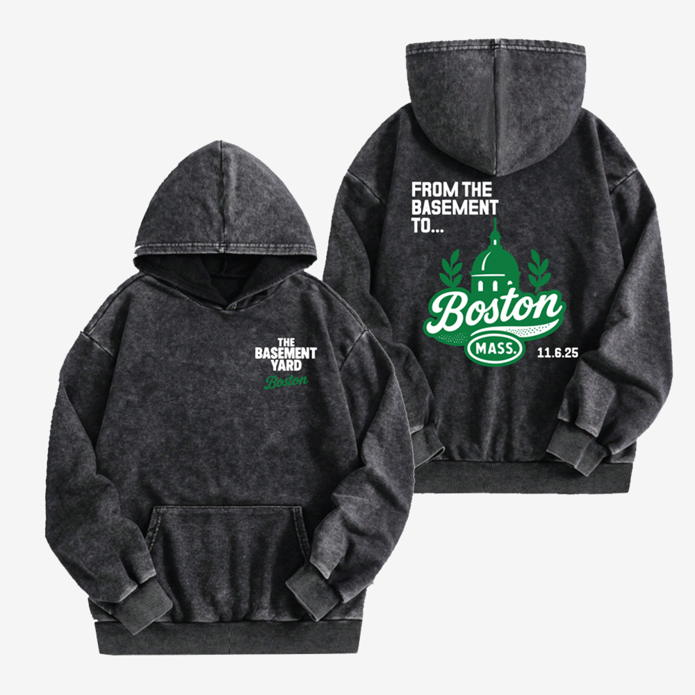 The Basement Yard Boston Hoodie Patriotic Boston The Basemanet Yard Apparel Podcast Lover Gift