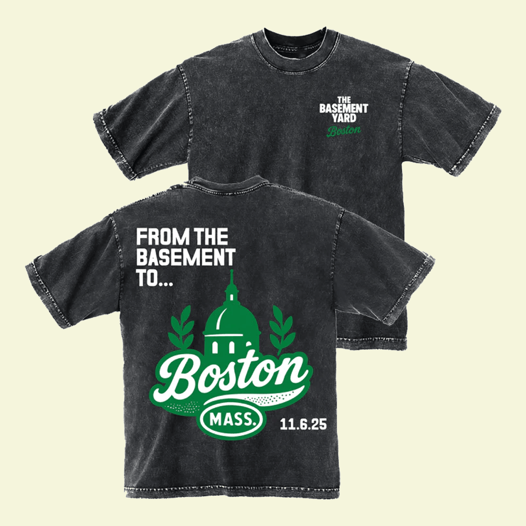 The Basement Yard Merch TBY From The Basement To Boston Washed T-Shirt Gifts For Him Her