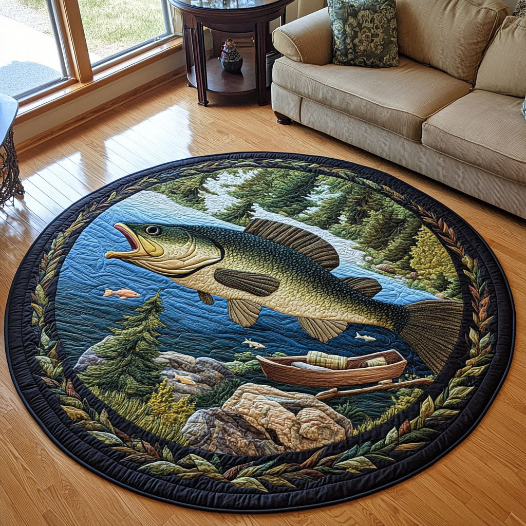 The Bass Retreat Quilted Round Mat Entryway Ideas Fishing Presents For Dad