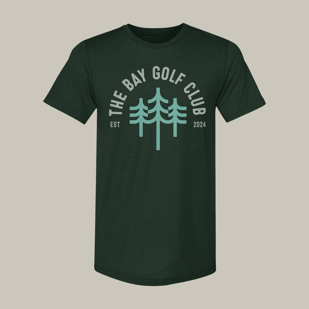 The Bay Golf Club Trees Lockup T-Shirt TGL Golf Attire The Bay Fan Gear