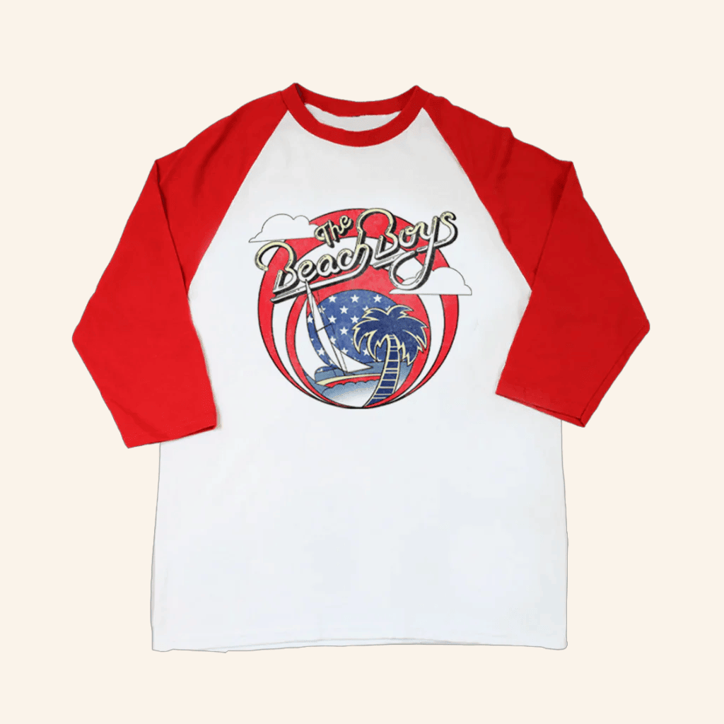 The Beach Boys Merch Surfin' USA Flag Raglan T-Shirt Gifts For Him The Beach Boys Merch Surfin' USA Flag Raglan T-Shirt Gifts For Him