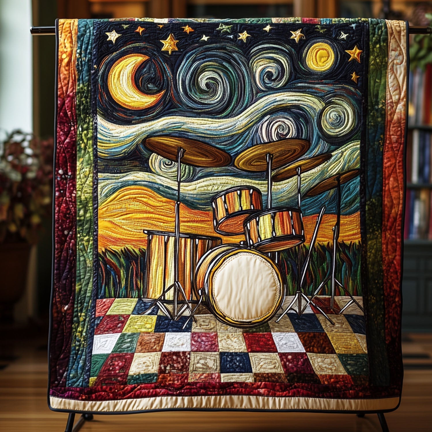 The Beat Goes On Quilted Blanket Best Couch Throw Blanket Xmas Gifts For Drummers