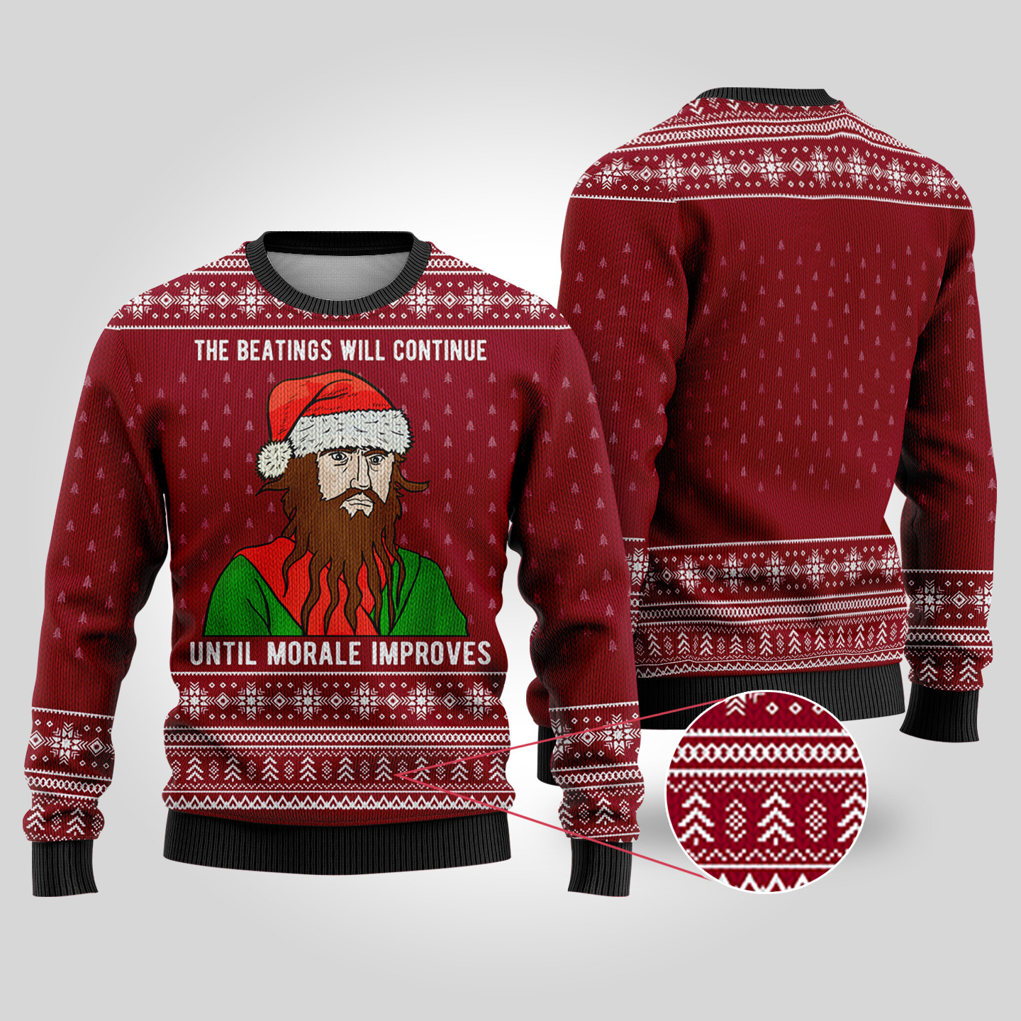The Beatings Blackbeard Cardinal Red Funny Ugly Christmas Sweater Popular Holiday Gift Merch for Everyone
