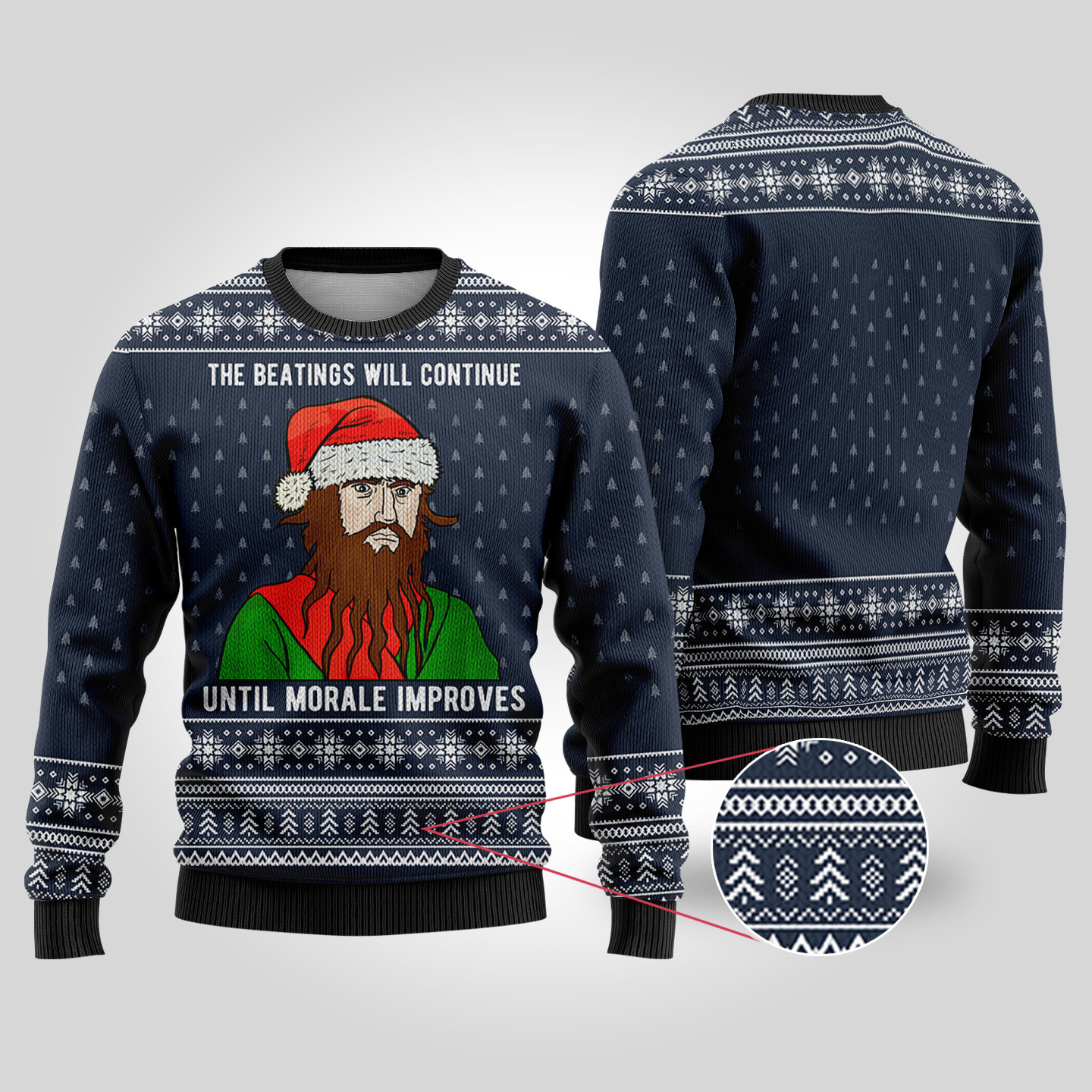 The Beatings Blackbeard Navy Funny Ugly Christmas Sweater Lovely Christmas Sweater Gift for Mom or Grandma