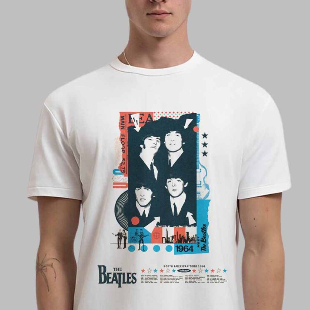 The Beatles Merch 60th Anniversary Poster The Beatles North American Tour 1964 T-Shirt Gifts For Rock Band Fans The Beatles Merch 60th Anniversary Poster The Beatles North American Tour 1964 T-Shirt Gifts For Rock Band Fans