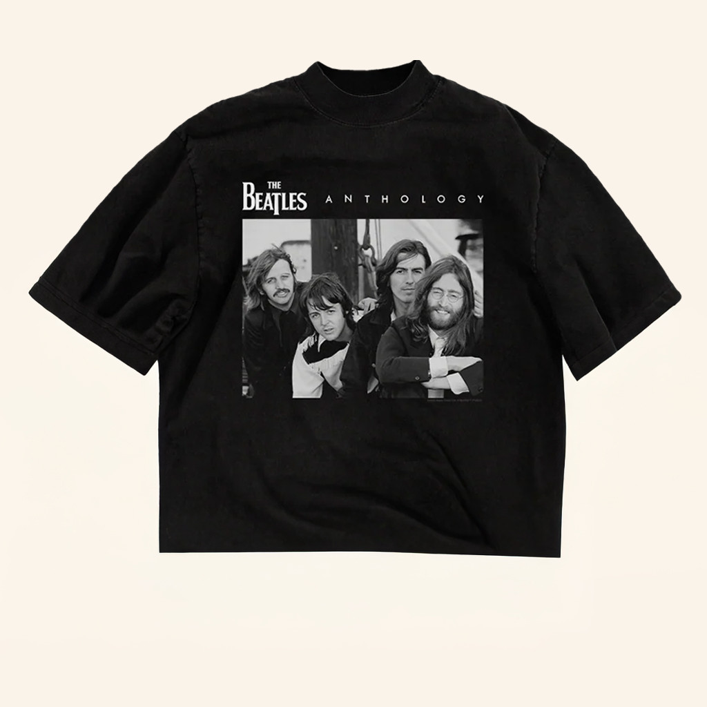 The Beatles Merch Anthology Black Cropped Shirt Gifts For Rock Fans