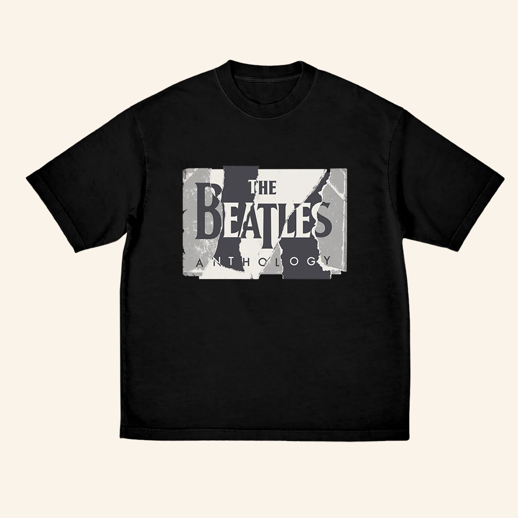 The Beatles Merch Anthology Black Logo T-Shirt Gifts For Rock Fans
