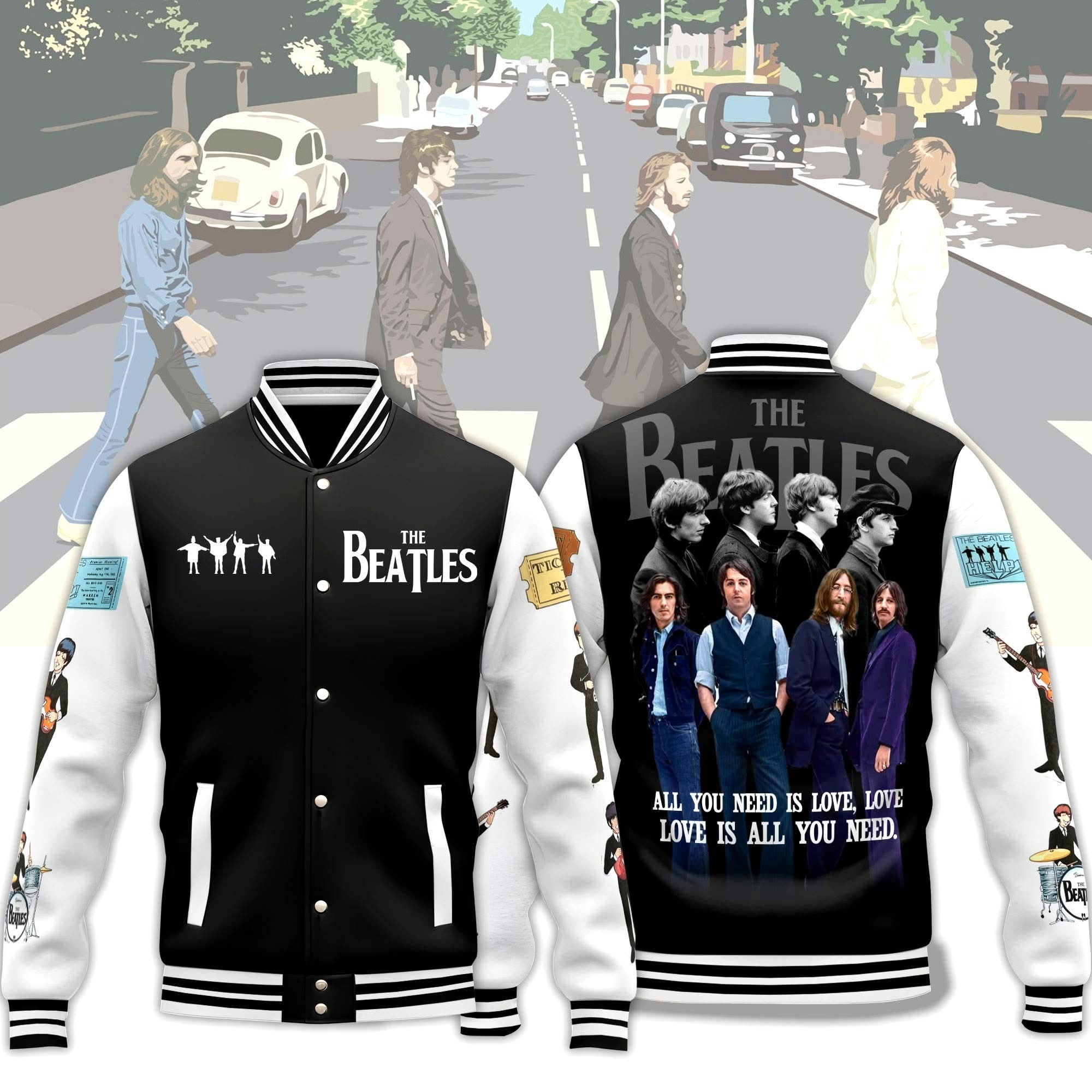 The Beatles Varsity Jacket All You Need Is Love Best Gifts For The Beatles Lovers Fans