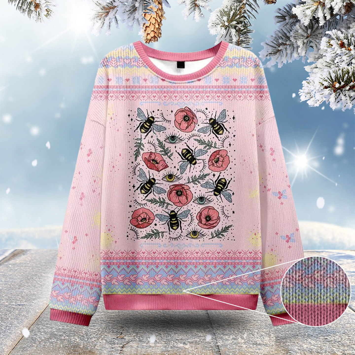 The Bee S Knees Ugly Christmas Sweatshirts Funny Christmas Sweaters Women'S Gifts For Mom