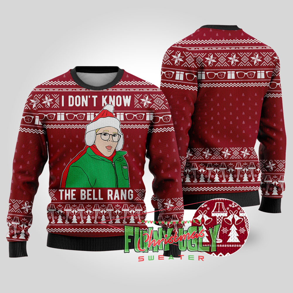 The Bell Rang A Christmas Story Funny Sweater Cardinal Red Exclusive Holiday Sweater Merch for Gift Giving