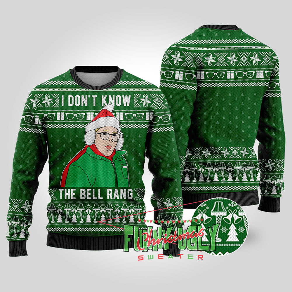 The Bell Rang A Christmas Story Funny Sweater Forest Green Thoughtful Winter Gift Merch for Special Moments