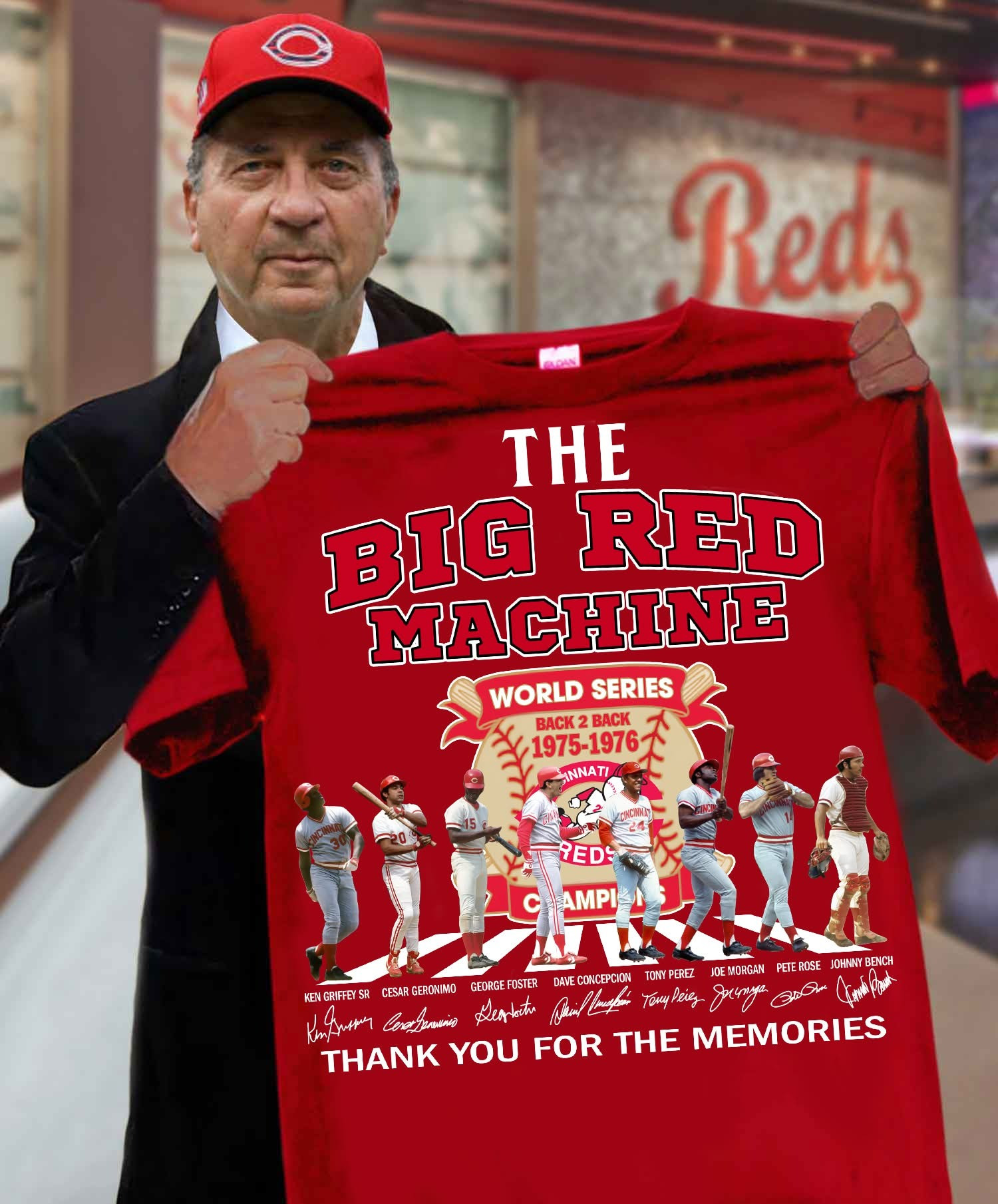 The Big Red Machine 50th Anniversary Back-To-Back World Series Championships T-Shirt