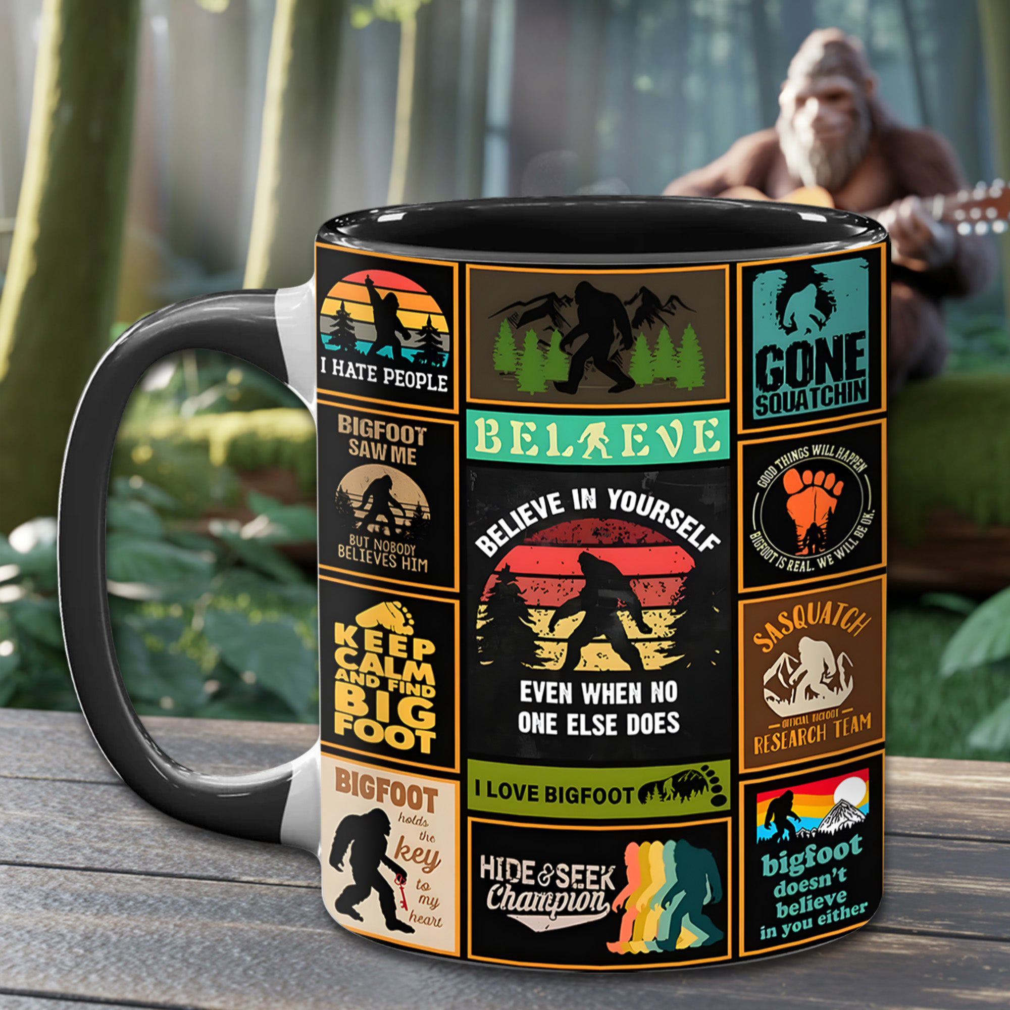 The Bigfoot Vintage Collection Mug Believe In Yourself Cool Cups Bigfoot Lover Gifts