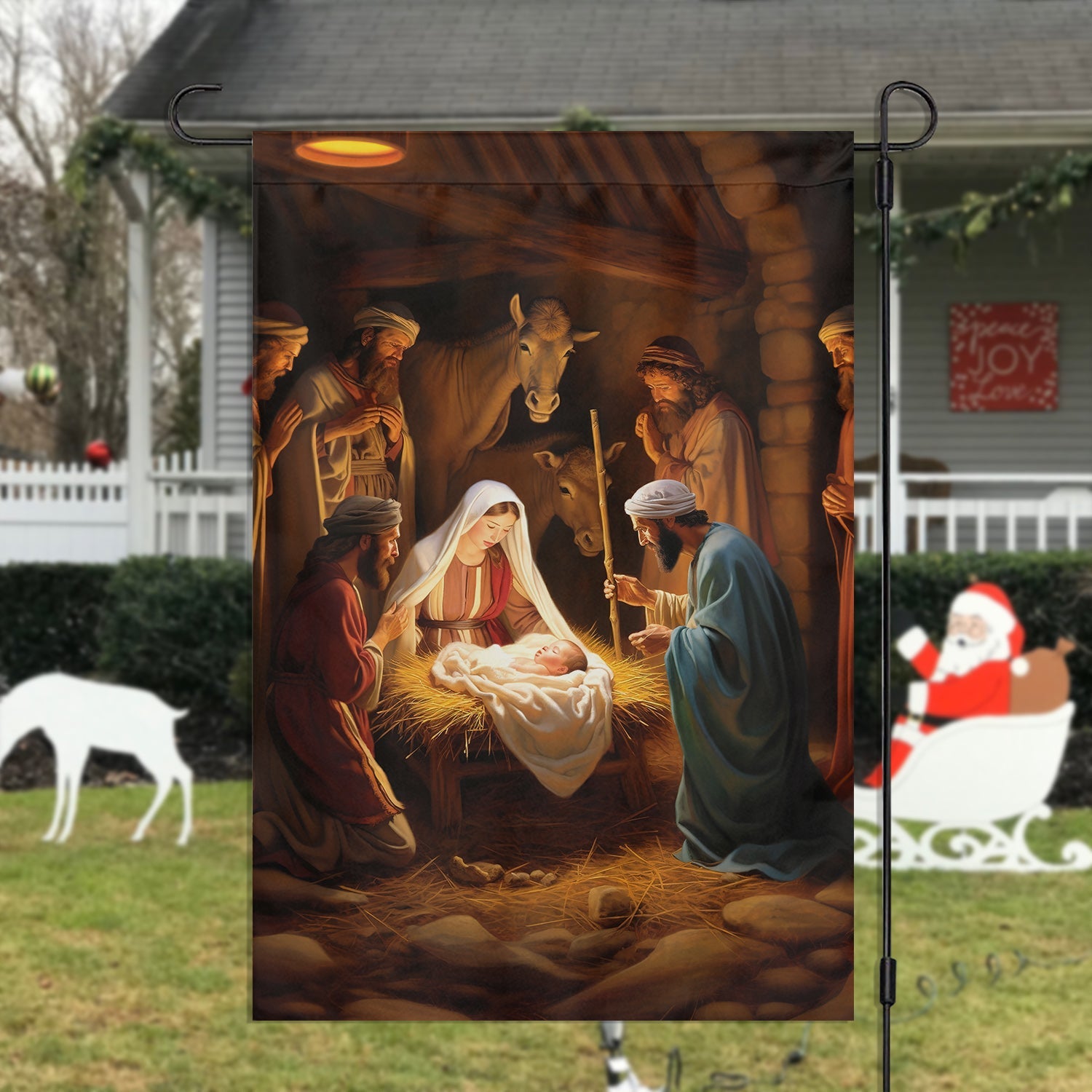 The Birth Of Jesus Christmas Garden Flag Nativity Scene Themed Christmas Decor Jesus Lover Gift