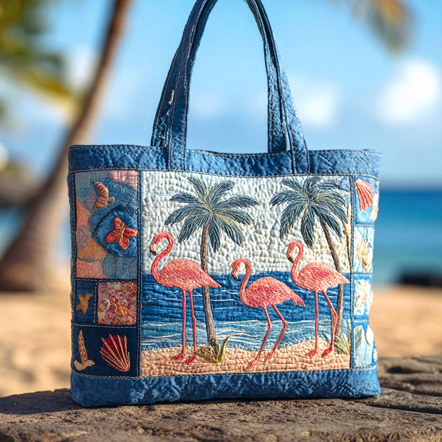 The Blush Line Quilted Tote Bag Cool Flamingo Gifts