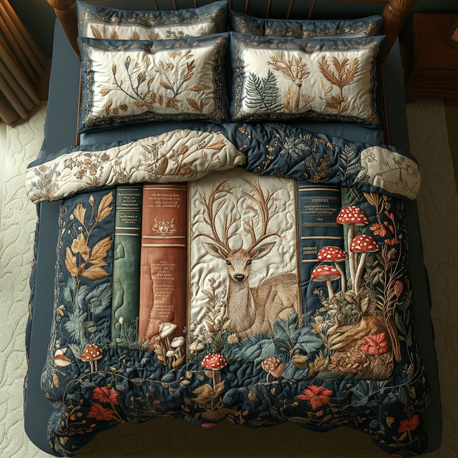 The Book Nook Quilted Bedding Set Comfy Bedding Set That Adds Style and Warmth