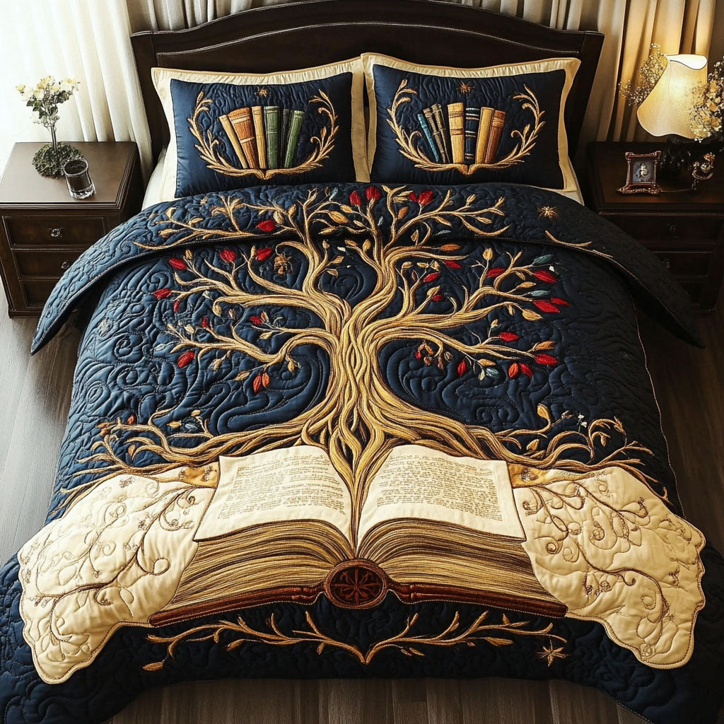 The Book of Ages Quilted Bedding Set Unique Bed Sheet Set Tree Of Life Gifts For Women