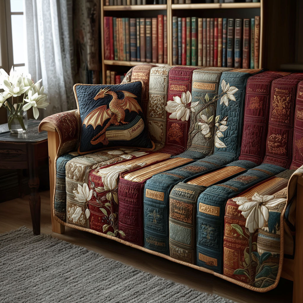 The Book of Dreams Quilted Sofa Cover Home Decor Bookish Gift Ideas