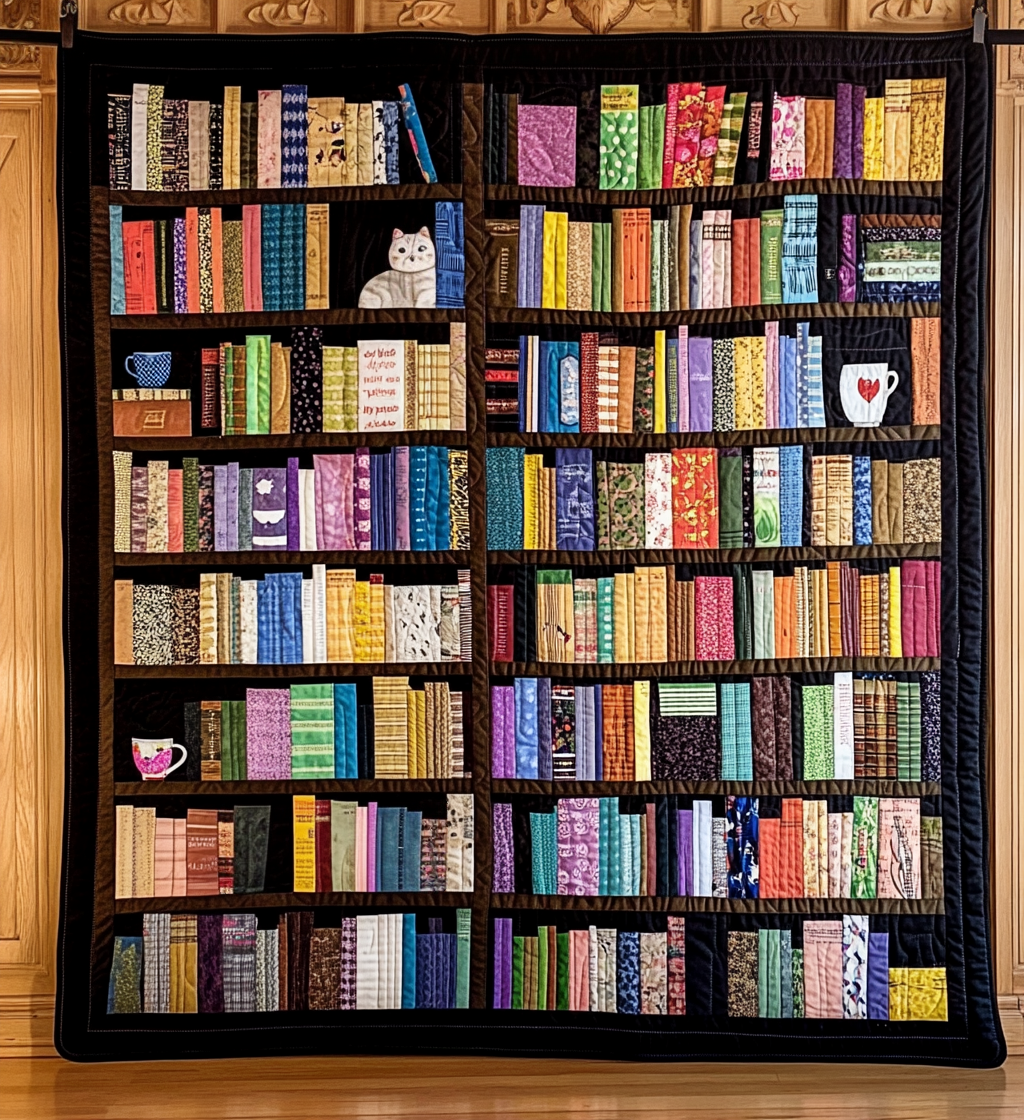 The Bookshelf Beauty Quilted Blanket Cute Blankets For Bed