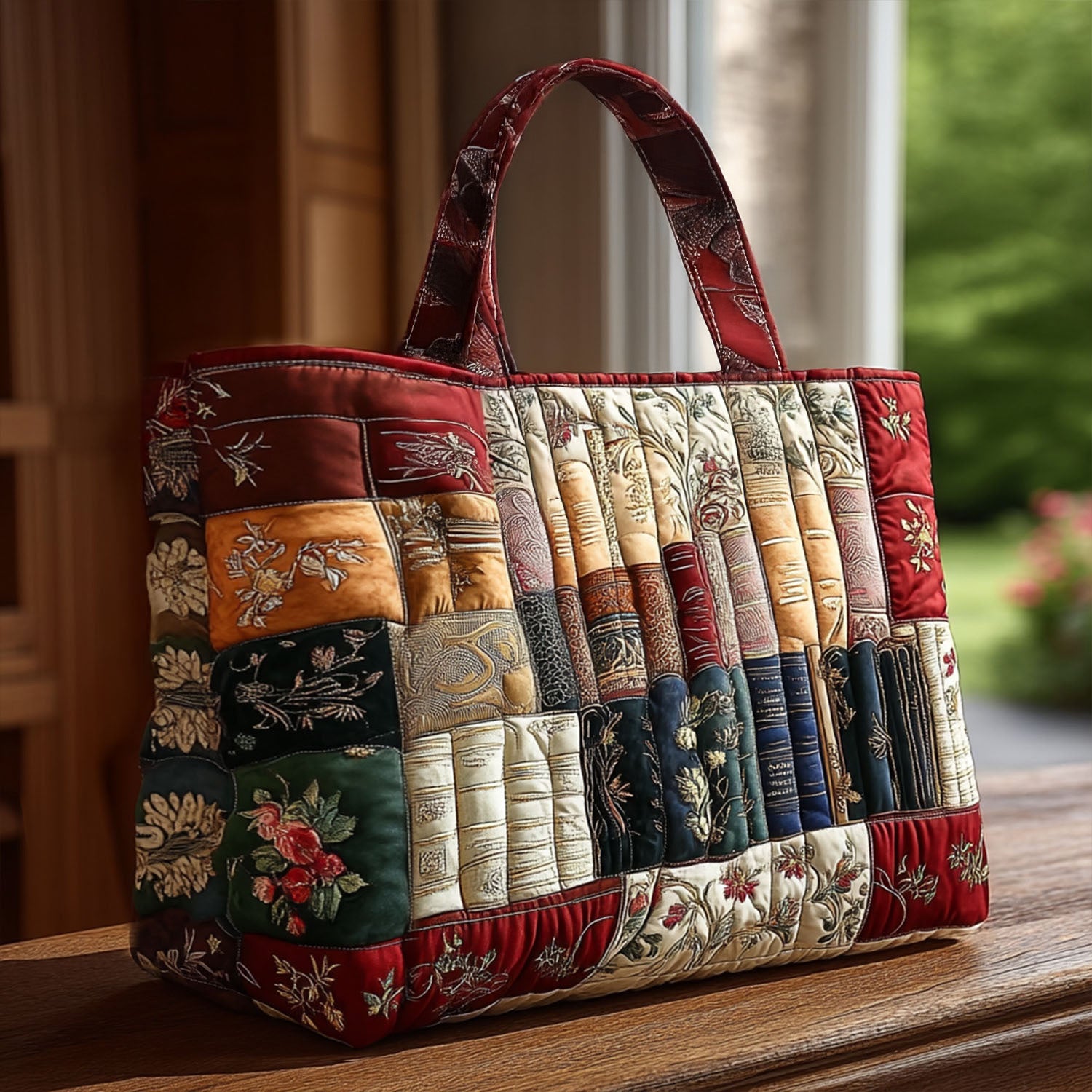 The Bookworms Retreat Quilted Tote Bag Great Book Lover Presents