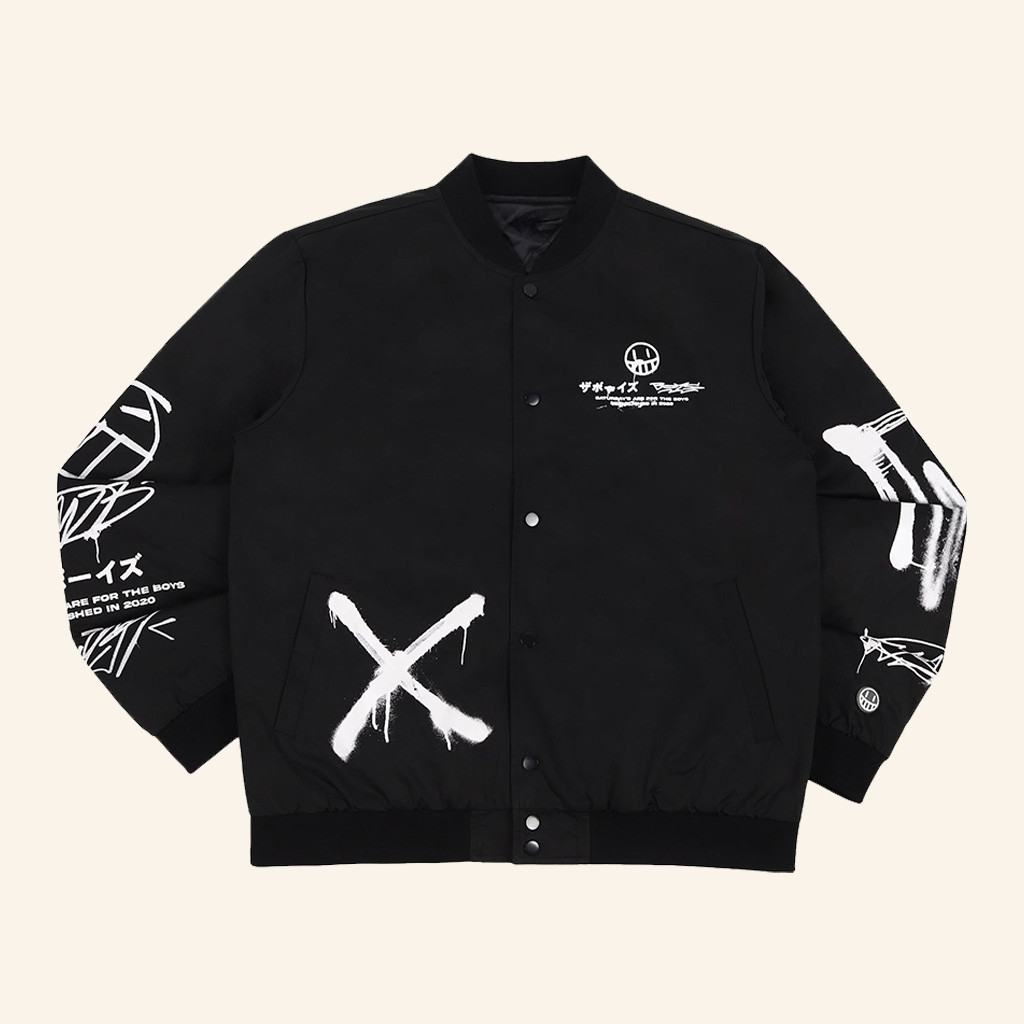 The Boys Merch Blackout Graffiti Bomber Jacket Christmas Gifts For Him The Boys Merch Blackout Graffiti Bomber Jacket Christmas Gifts For Him