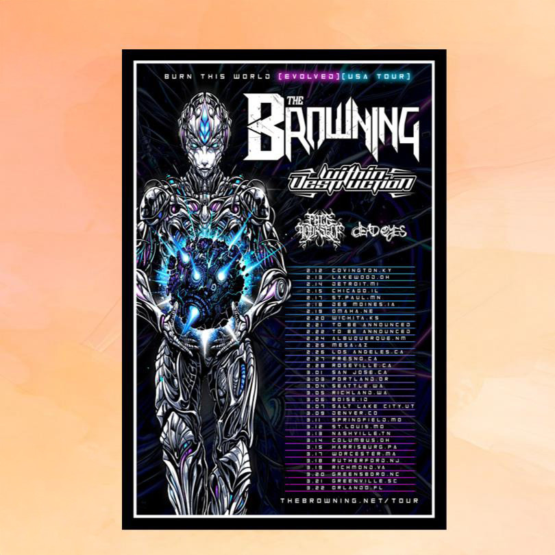 The Browning Burn This World EVOLVED USA Tour 2026 Poster The Browning Burn Merch Home Decor